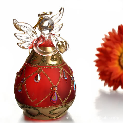 Púrpura plata sinuoso bendición de seda Ángel novela creativa decoración del hogar artesanía vidrio