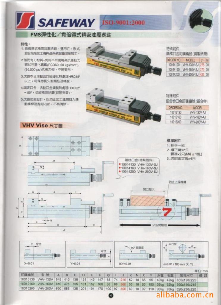 经商供应台湾协威VHV弹性化精密油压虎钳 肯倍得式油压虎钳
