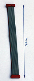 1.27MM/10P红色IDC成品排线 L=160MM