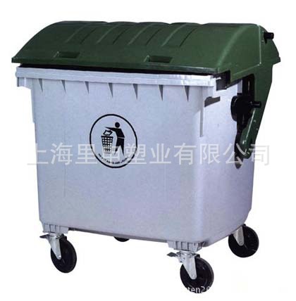 1100升塑料垃圾桶 灰色环卫桶 大型带轮环卫桶 全新PE加厚垃圾桶 