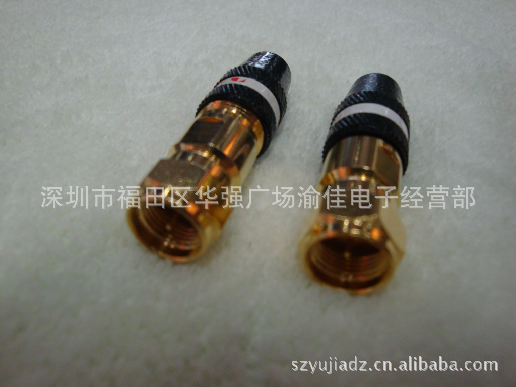 纯铜镀金射频插头 F公插头 高清电视F公头 RF接线插头