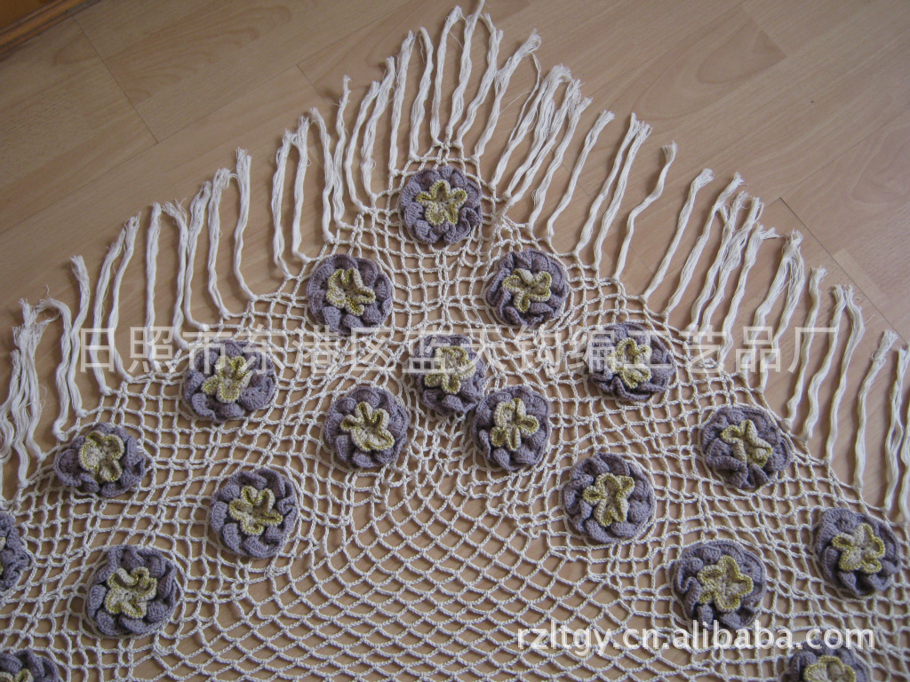 手钩编织围巾、披肩手编钩花、手编花手钩编织