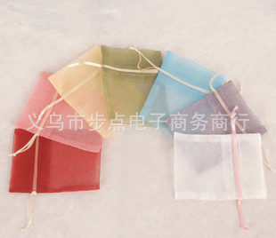 供应11*16素色纱袋 束口喜糖袋 珍珠纱袋 婚庆回礼糖果袋