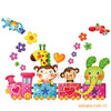 wholesale children Wall paintings Wall stickers train Children's Room Cartoon girl Five generations Wall stickers Cute stickers LM1005
