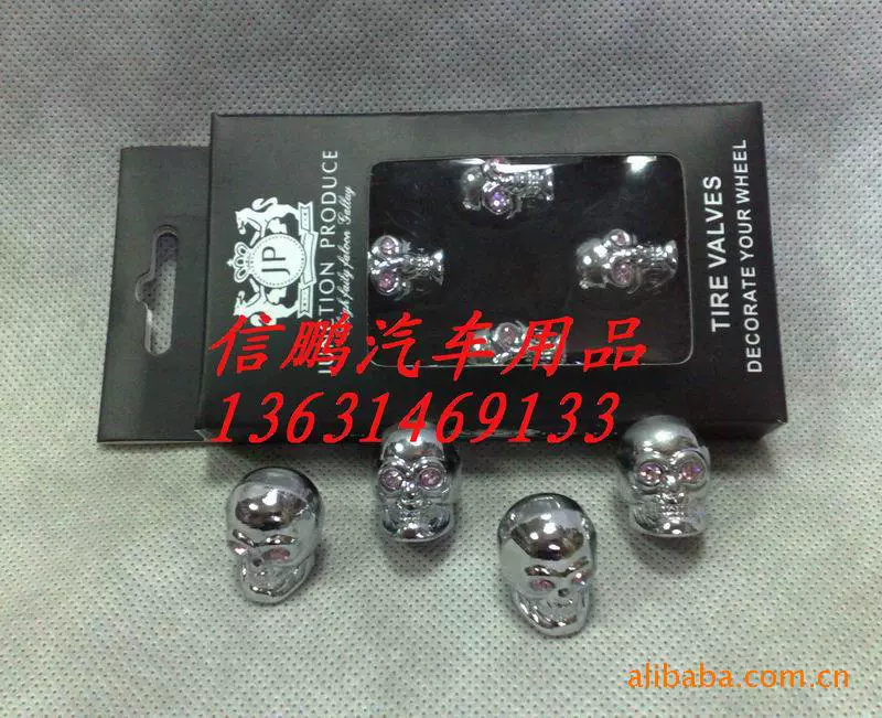 Автомобильная персонализированная крышка клапана шины из цинкового сплава с бриллиантовой крышкой клапана с черепом, крышка клапана с головкой призрака