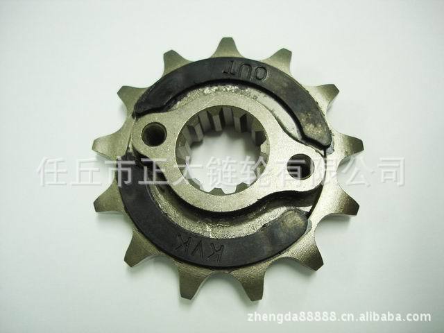 专业出口摩托车链轮，巴西链轮CB300  520-13T 带胶皮垫，胶皮轮