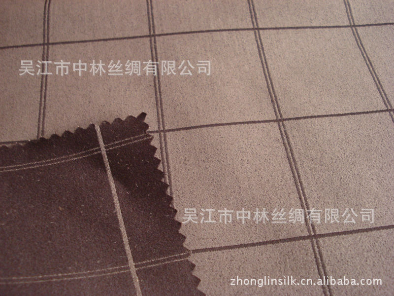 格子提花麂皮绒面料