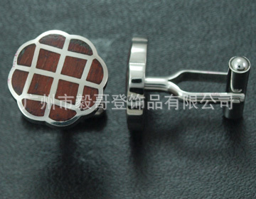 供应A4021-M天然红木，不锈钢袖扣，高档袖扣，商务礼品袖扣