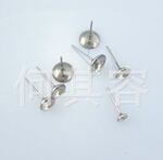 不锈钢手工配件 碗杯针带6mm珍珠托耳针DIY圆珠托耳饰品厂家货源