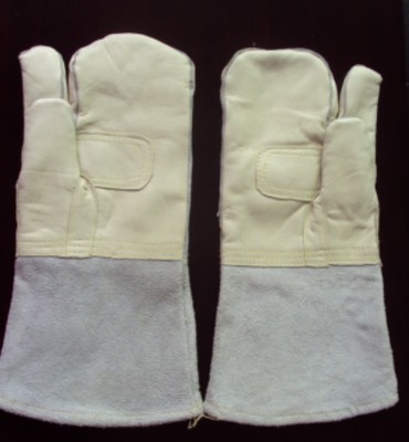 Supply order 14 inch Ngau Tau Denim Lining wear-resisting Electric welding glove Welder gloves