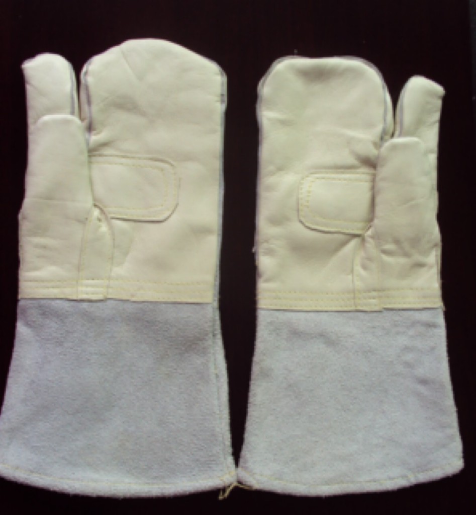 Supply order 14 inch Ngau Tau Denim Lining wear-resisting Electric welding glove Welder gloves