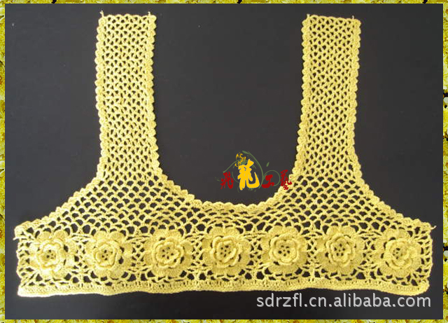 供应手钩领花，衣领花边。钩编衣领。纯手工制做。款式新，