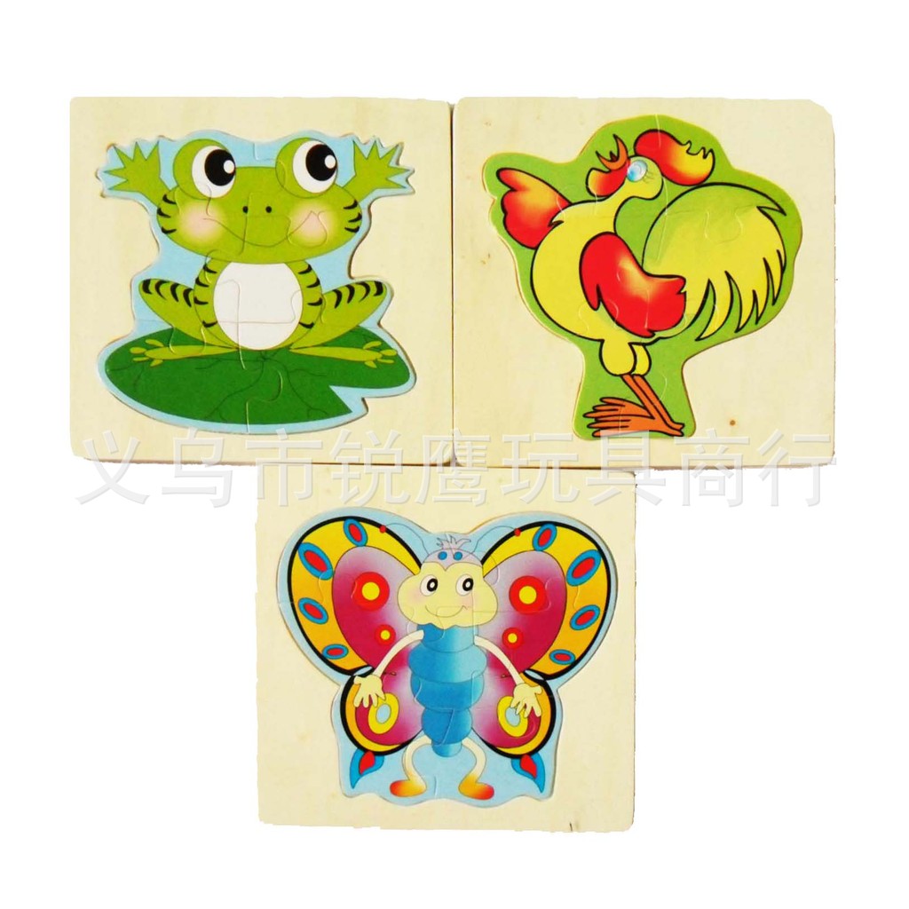 Happy growing animal grow up Process Jigsaw puzzle Jigsaw puzzle children initiation Teaching aids