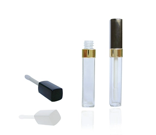 3ml 方形塑料小唇彩瓶petg 烫金中圈唇釉管唇彩管 塑料唇釉空管