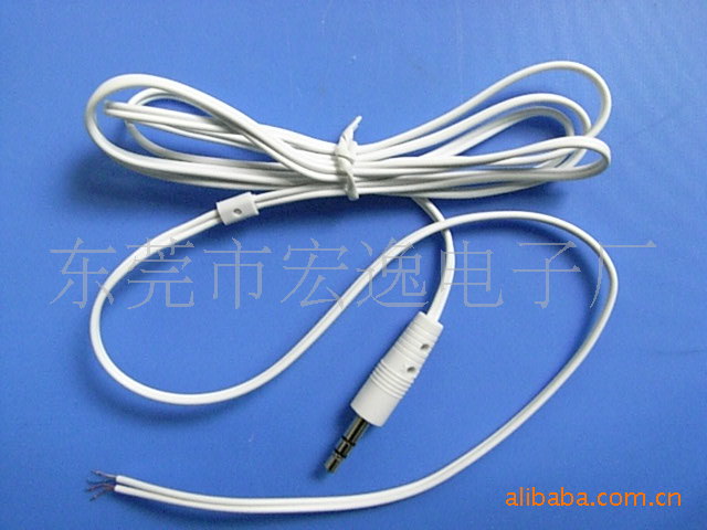 厂家直销3.5三级立体声耳机线/ 1428音频线/插头线/1428纸音响线