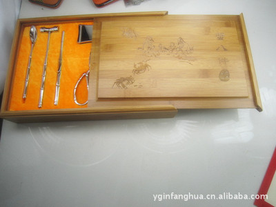 适合送礼或收藏 正宗蟹八件 高档竹盒装吃蟹工具|ms