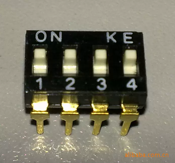 4位KE拨码开关 2.54数字开关 DIP直插平拨开关 原装品质
