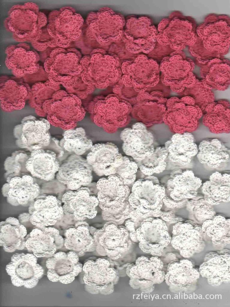 加工定做各种花型编织钩花田园清新棉线手工手钩花朵，款式新