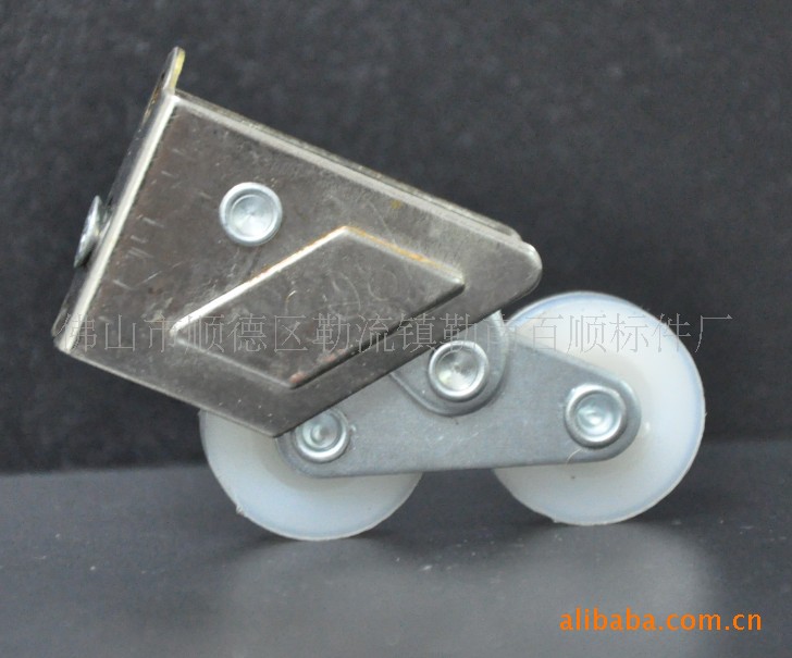 门窗滑轮 2008#尼龙胶盖活动双轮滑轮 窗轮BS312