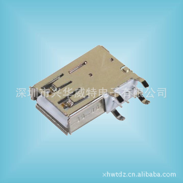 USB接口 电脑usb A母座侧插长体连接器 USB电脑插口