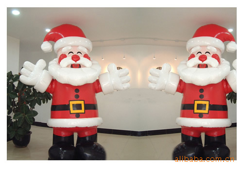 厂家直销广告卡通 固定卡通 圣诞老人气模 可印LOGO