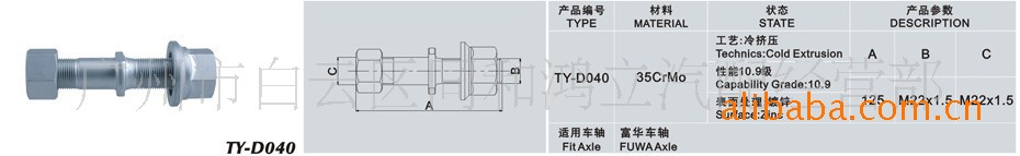 輪胎螺栓 富華L125 M22