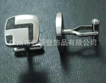 供应A115-HQ法式袖扣，碳纤维袖扣，不锈钢袖扣，方形袖扣