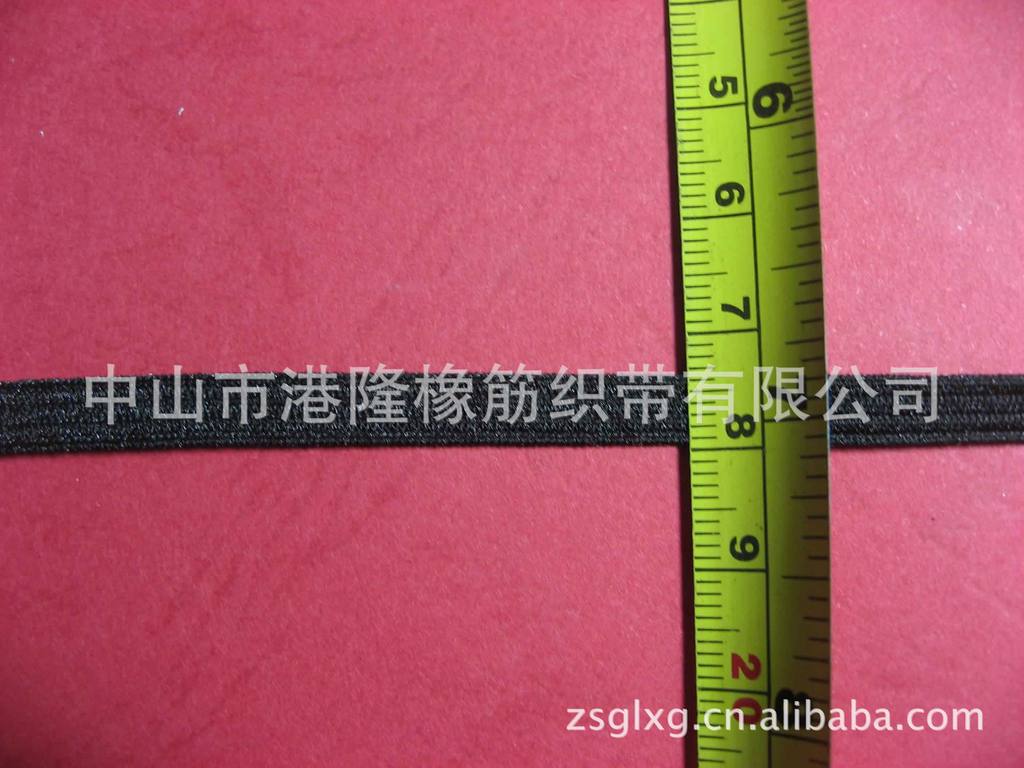 现货供应0.6cm6mm6厘黑色特薄口罩橡筋 环保钩编高弹力松紧带定制