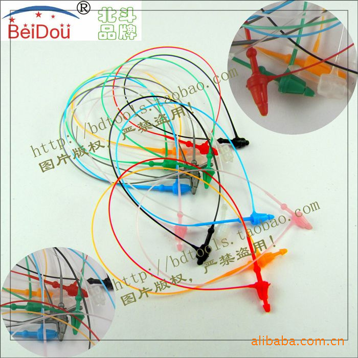 皇冠实体1000条彩色三角头手穿针胶针子母扣吊牌线服装辅料