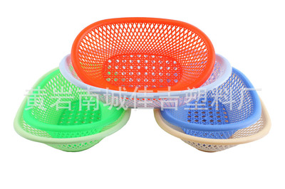 专业提供塑料椭圆形蔬菜水果洗菜收纳筛沥水篮多色厨房创意家居