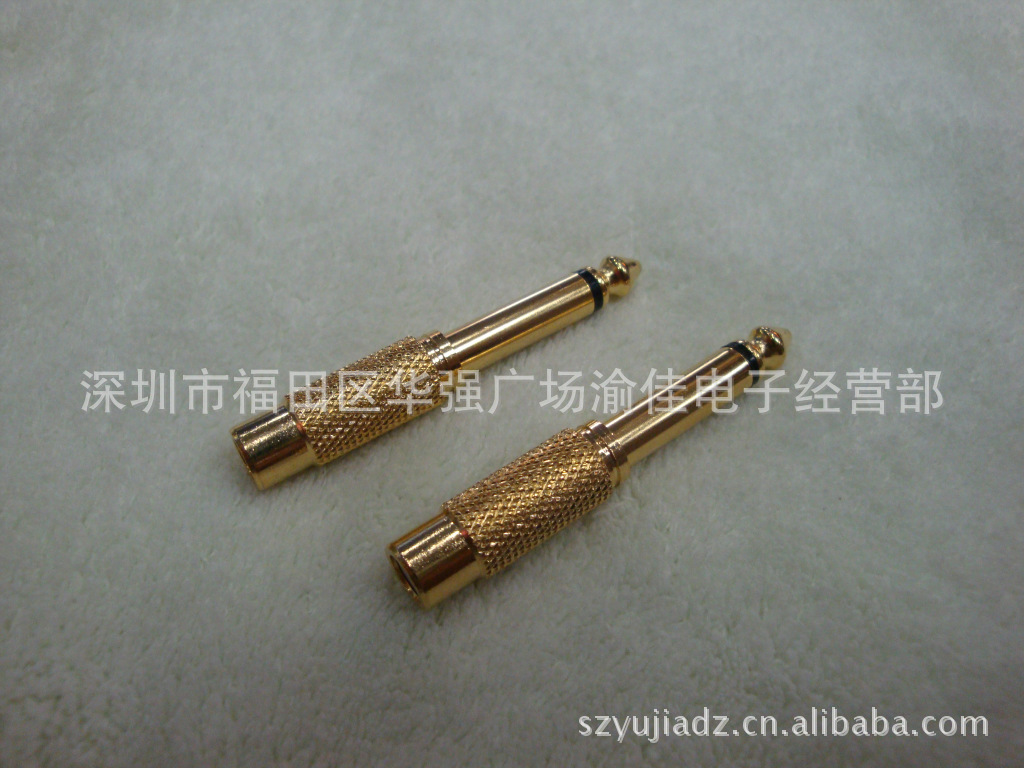 进口台湾产镀金6.35公转RCA母 调音台转换插 AV母插转大二芯插