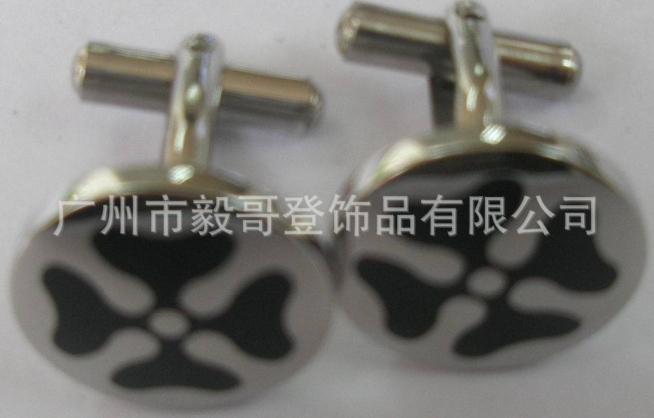 供应A4030-DJ圆形袖扣，环保滴黑胶袖扣，不锈钢袖扣，英式袖扣