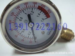 YN60  0-1.6MPA 不锈钢耐震压力表