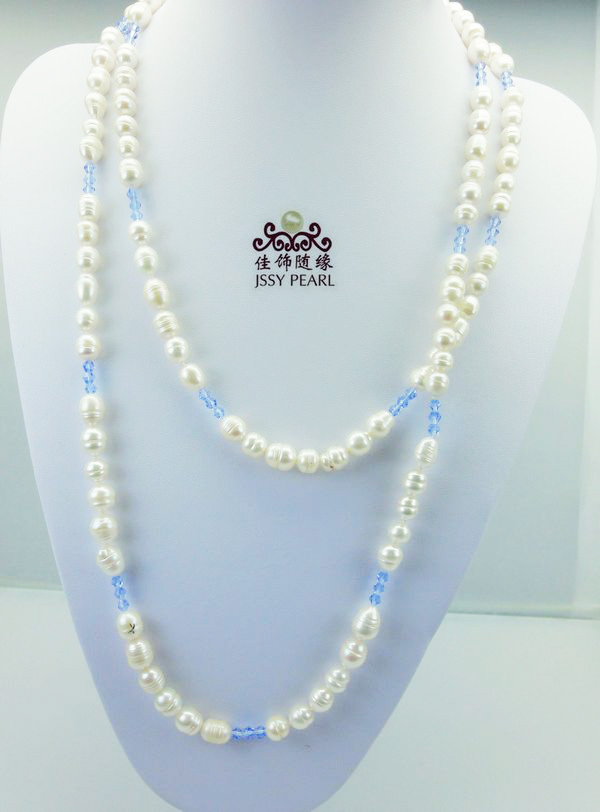 供应毛衣链 花式珍珠项链毛衣链 珍珠双层毛衣链项链批发 HL-003|ms