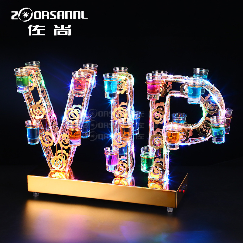 Zuoshang emisor de luz de cóctel portavasos LED bar KTV creativo bala taza una taza de espíritus portavasos VIP estante del vino