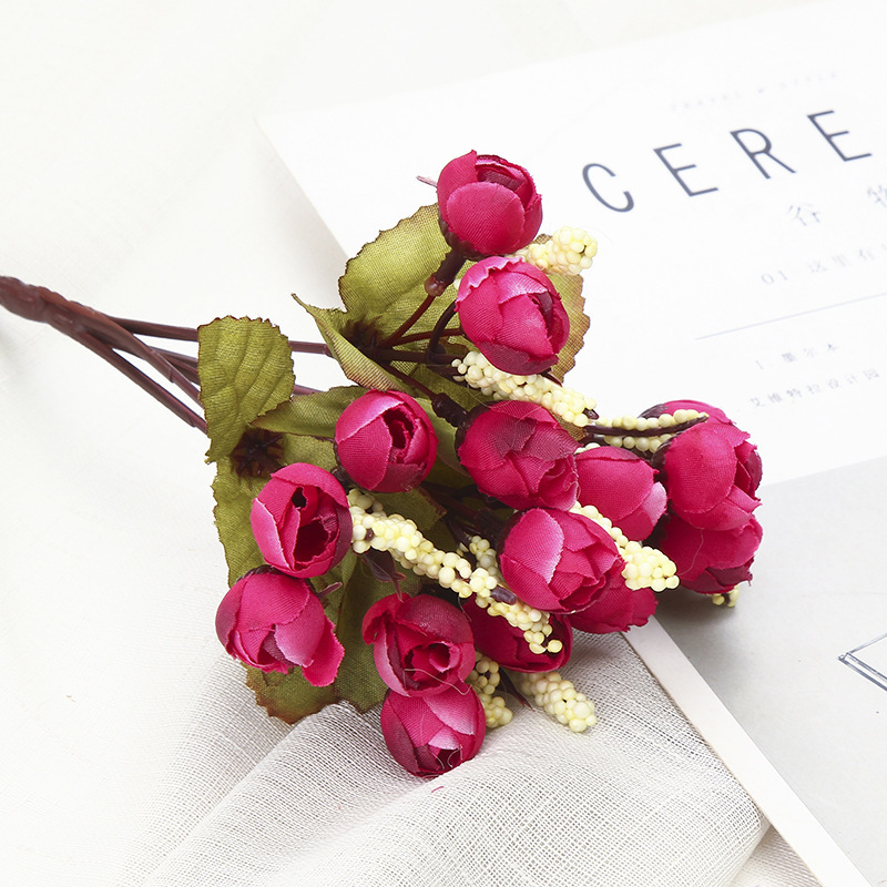 Simulación 15 otoño estrella brotes Rosa brotes boda celebración flor estrella brotes pulgar Rosa fábrica al por mayor