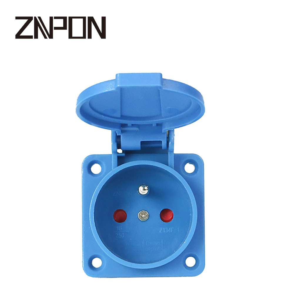 正邦ZNPON 欧式防水插座 IP54 安全防尘嵌入式 防漏电 Z134F暗装