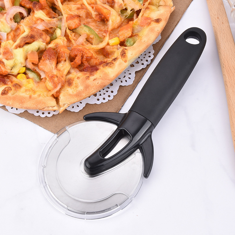 Stainless Steel Pizza Cutter Plastic Long Handle Pizza Cutter Wheel Pizza Cutter