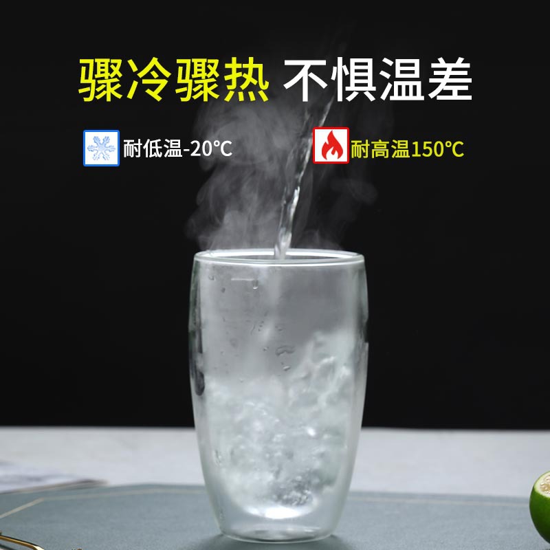 Venta al por mayor pequeño regalo en forma de huevo color transparente con tapa taza de café de alta apariencia de doble capa de vidrio aislado taza de agua