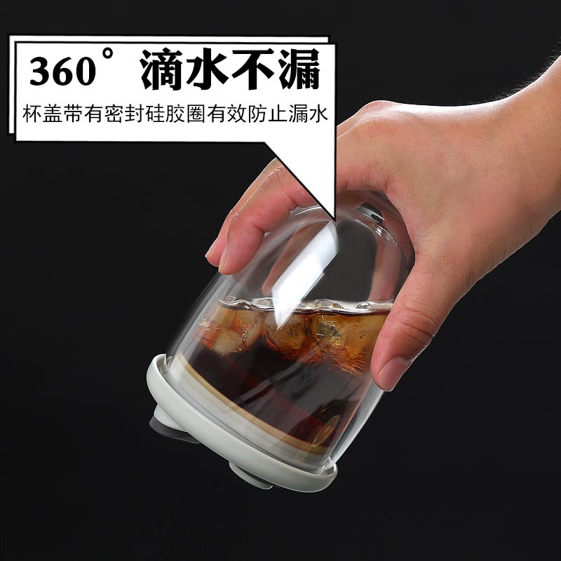 Venta al por mayor pequeño regalo en forma de huevo color transparente con tapa taza de café de alta apariencia de doble capa de vidrio aislado taza de agua