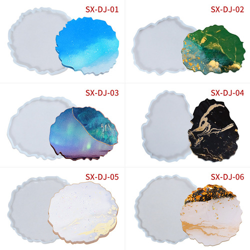 Sanxin Coaster Silicone Mold Irregular Table DIY Creative Handmade Mirror Epoxy Crystal Grinding Tool