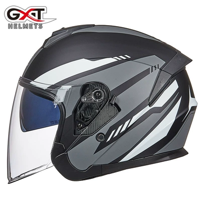 Motosiklet kaskı (dəbilqə), Four-Season Sun Protection and Windshield - 703-matte-black-gray-flower-m