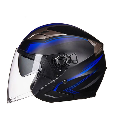 Helmet Motorcycle Helmet Men's Electric | Motosiklet kaskı (dəbilqə) - sub-black-blue-m