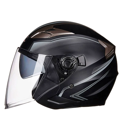 Men's Electric Car Double Lens – Motosiklet kaskı (dəbilqə) - sub-black-gray-m