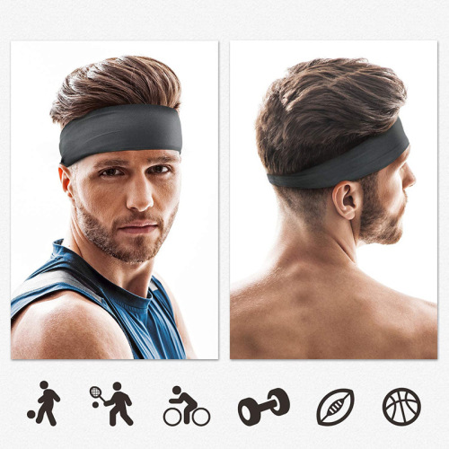 Men's Sports Headband Sweatband Exercise Athletics Elastic Moisture-Wicking Unisex Hairband