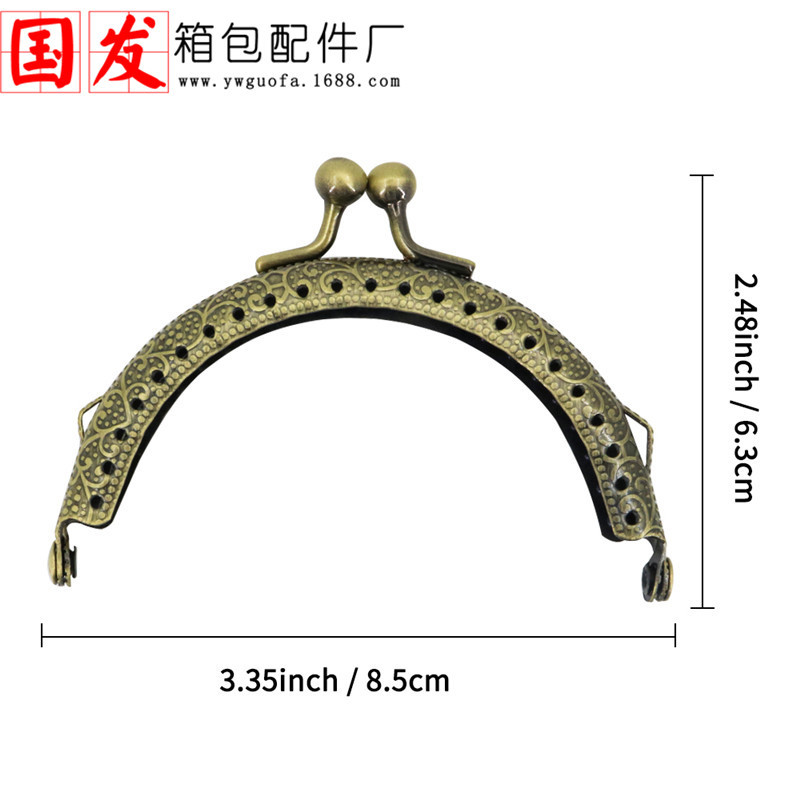 Orejas de 8.5CM máquina de relieve semicircular oro bolso de cambio oro bolso bisagra hebilla