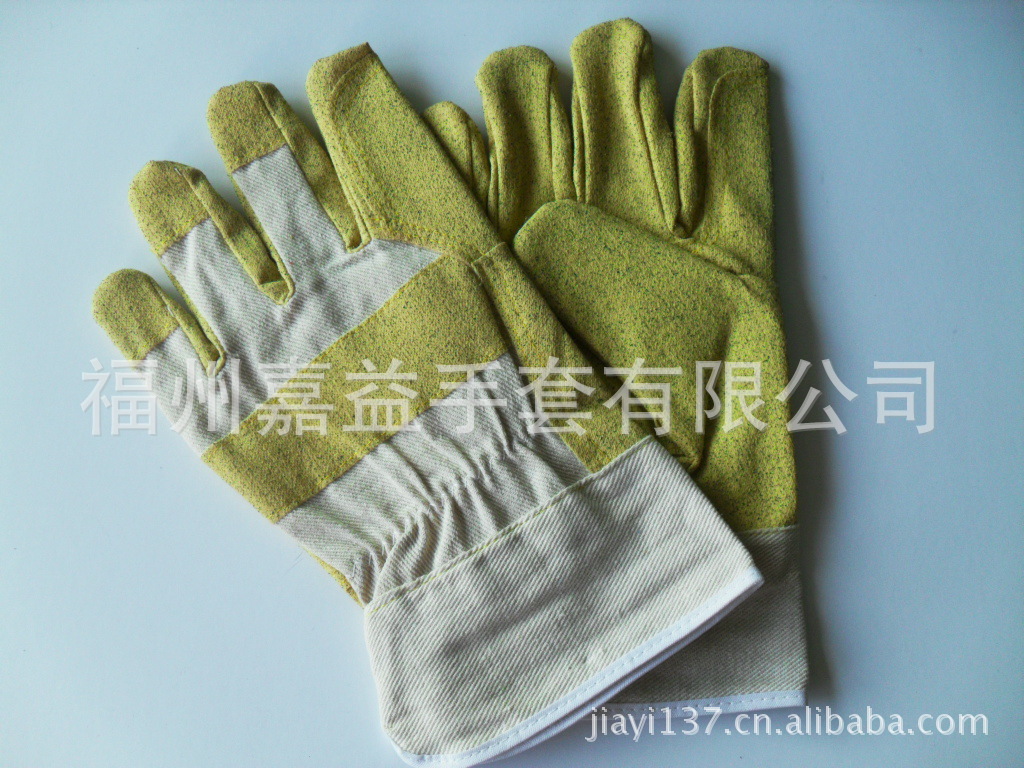 PVC黄芝麻胶手套