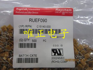 RUEF090   Tyco/Raychem自恢复保险丝，30V 0.9A ，正品现货