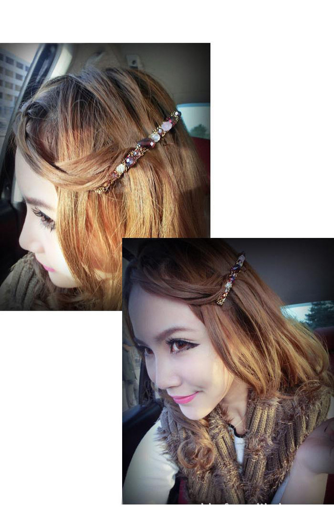 Korean Colorful Flash Irregular Crystal Around The Wide Side Headband  Wholesale display picture 3