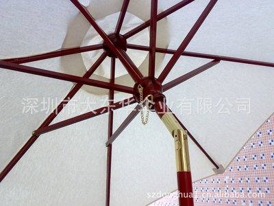 Shenzhen factory 2.7 to turn to wood woodiness Patio umbrella Café Restaurant outdoors